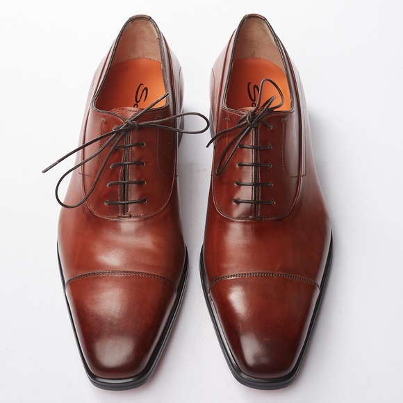 🆕️ NWT Santoni Brown Cap-toe Oxford Sz 8UK/9US - Picture 7 of 8